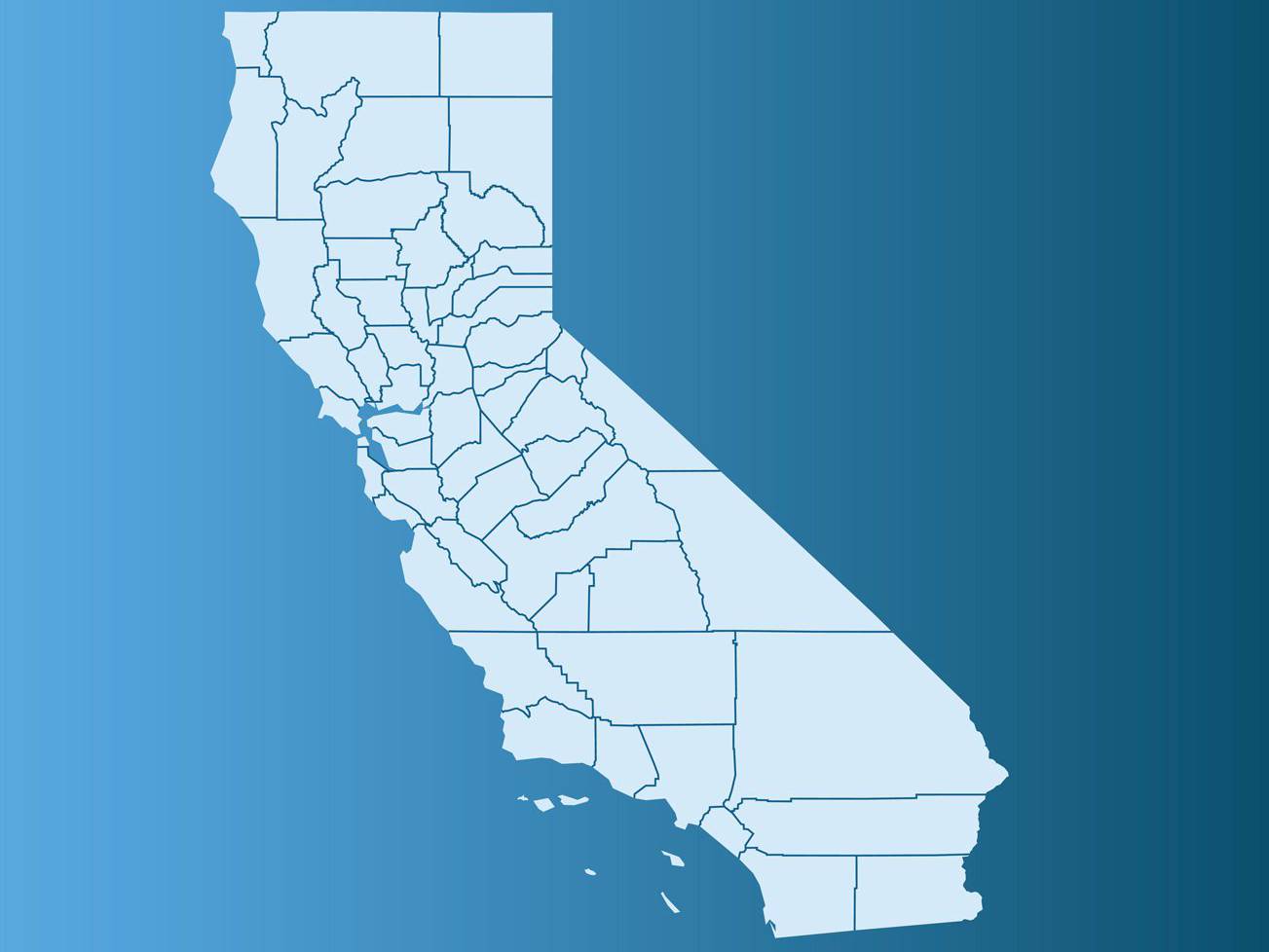Map of California showing its counties.